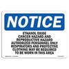 Signmission OSHA Sign, 7" H, 10" W, Rigid Plastic, Ethylene Oxide Cancer Hazard And Reproductive Sign, Landscape OS-NS-P-710-L-12180